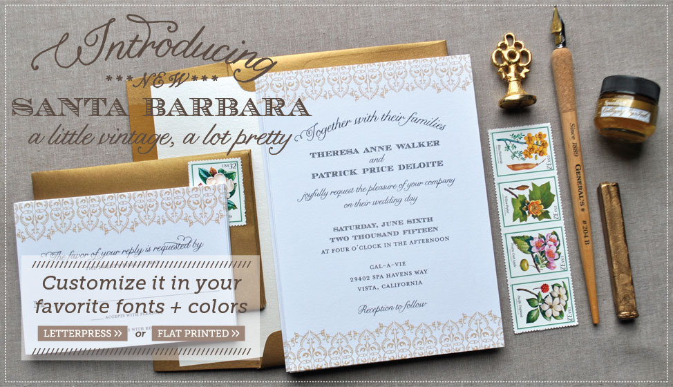 santa barbara wedding invitations by delphine